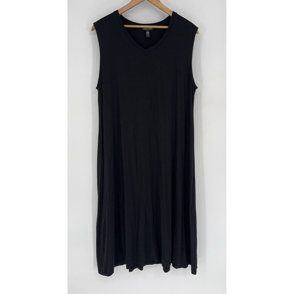 Eileen Fisher Dresses & Skirts - Eileen Fisher Sleeveless Maxi Dress XL V-Neck Tencel Jersey Knit A-Line Stretch